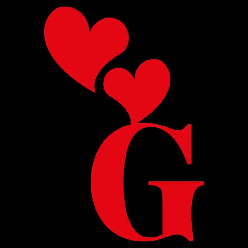 Buchstabe g rotes Herz