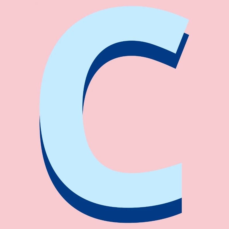 Pop und moderner blauer Buchstabe c