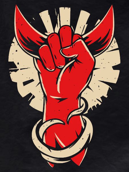 Devil horns hand