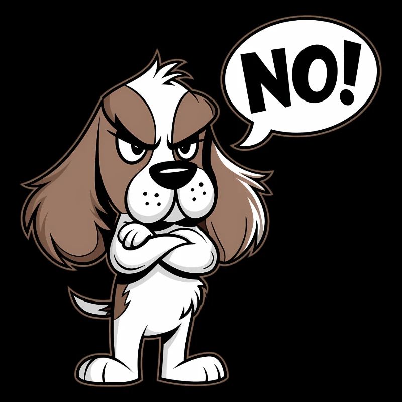 Cocker Spaniel disant "Non !