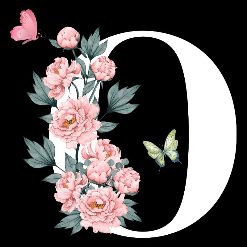 Buchstabe o rosa Blumen