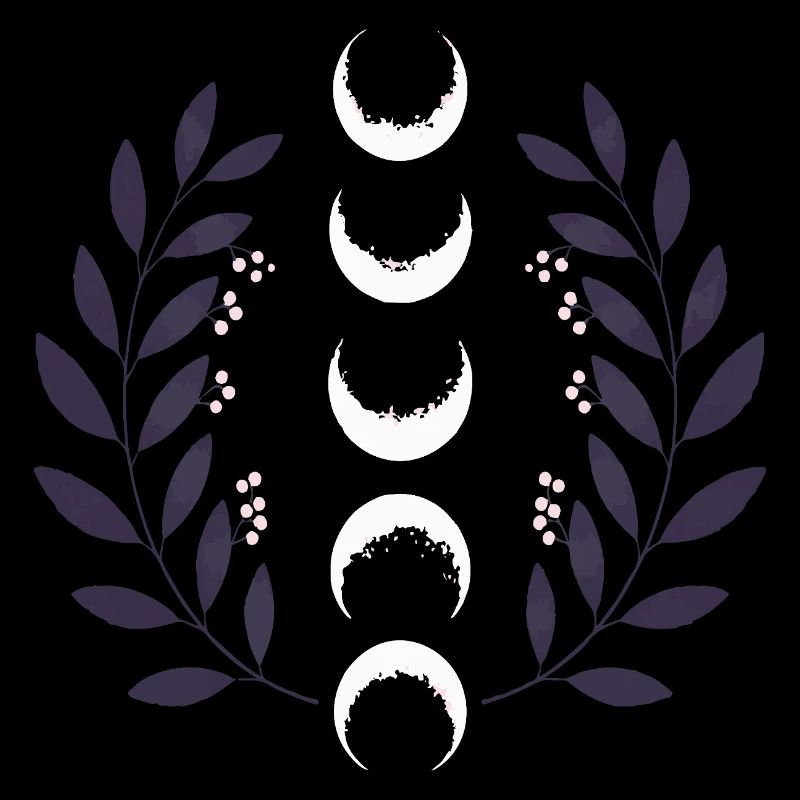 Phase de lune céleste BOHO Fleurs sauvages Zodiaque Sorcière