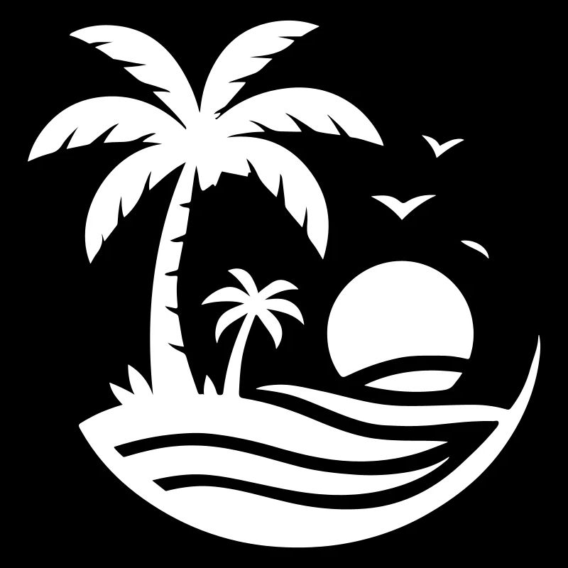 Island Palm Trees Sea