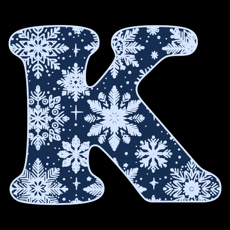 Buchstabe K Schneeflocken