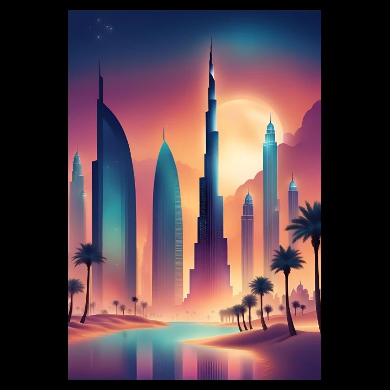 Colorful eastern cityscape