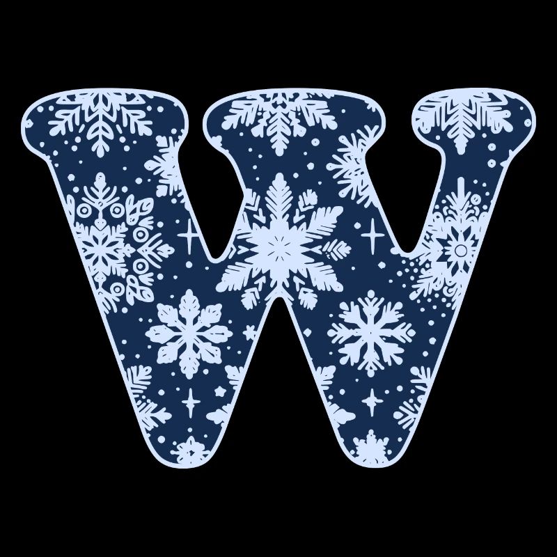 Lettre W Flocons de neige