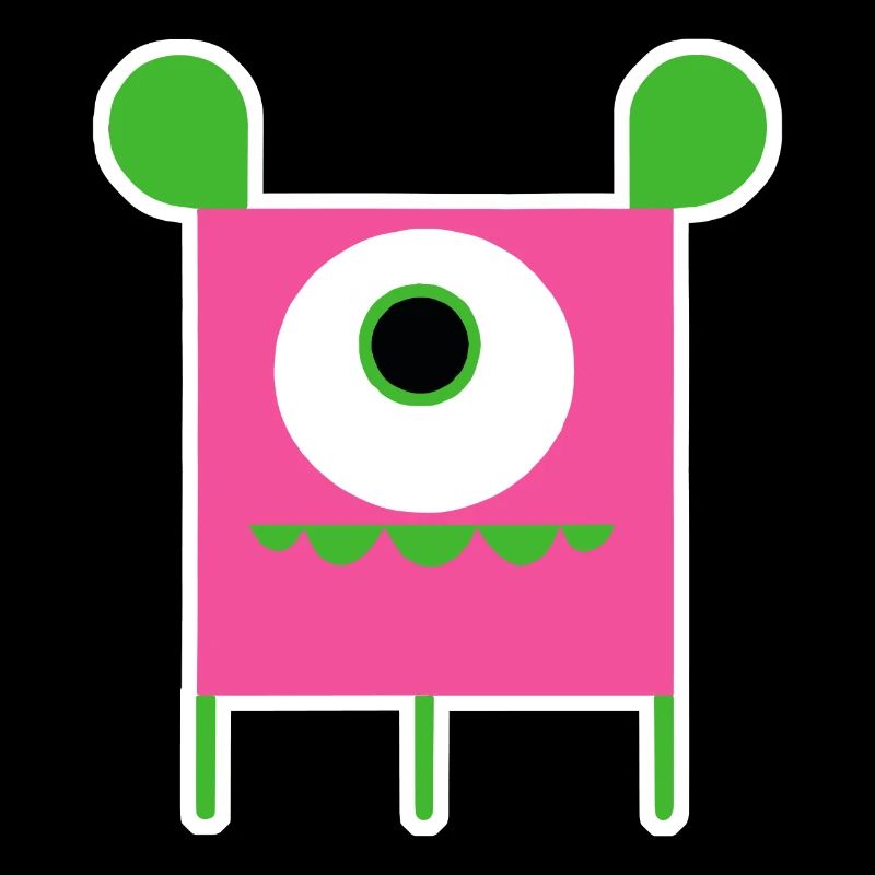 Monstre Cyclope Rose | Extraterrestre carré drôle