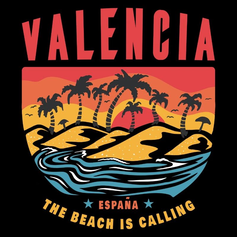 Valence, Espagne, palmiers, plage, design