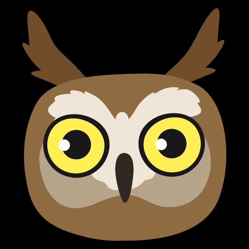 Owl Head – Cute Animal Illustration