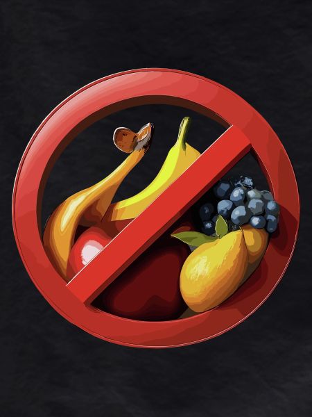 Obstverzicht mit Verbotszeichen