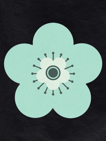 Mint Green & Blue Flower