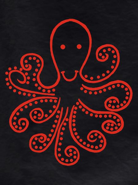 Strange red octopus