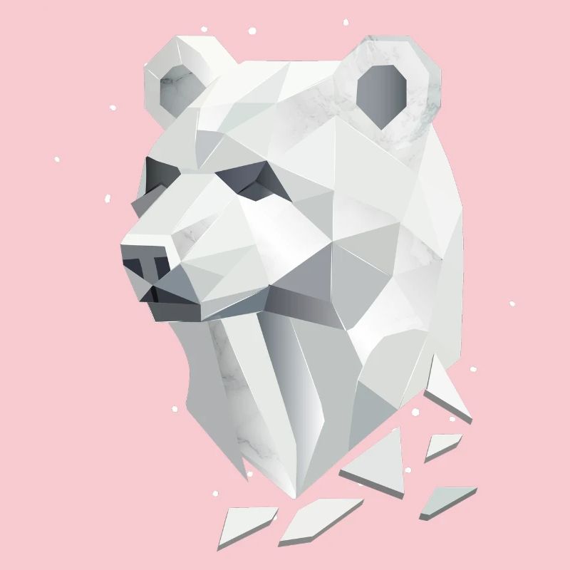 Geometric Bear Head – Strength and Tranquility