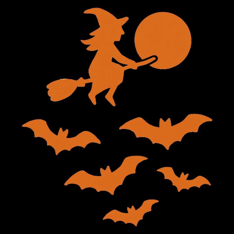Flying Witch with Bats – Halloween Design