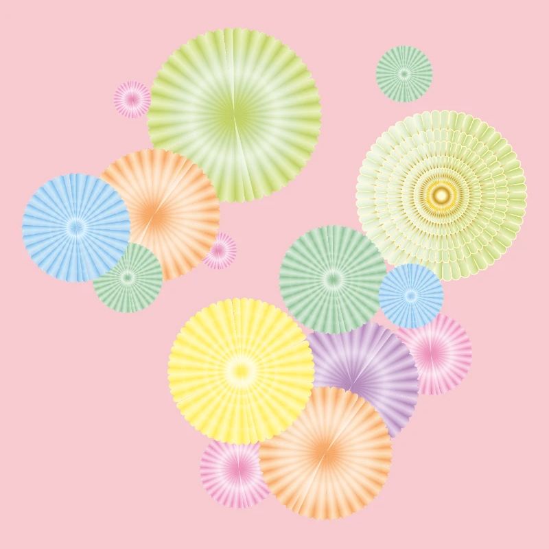 Pastel rosettes – decorative fan structure