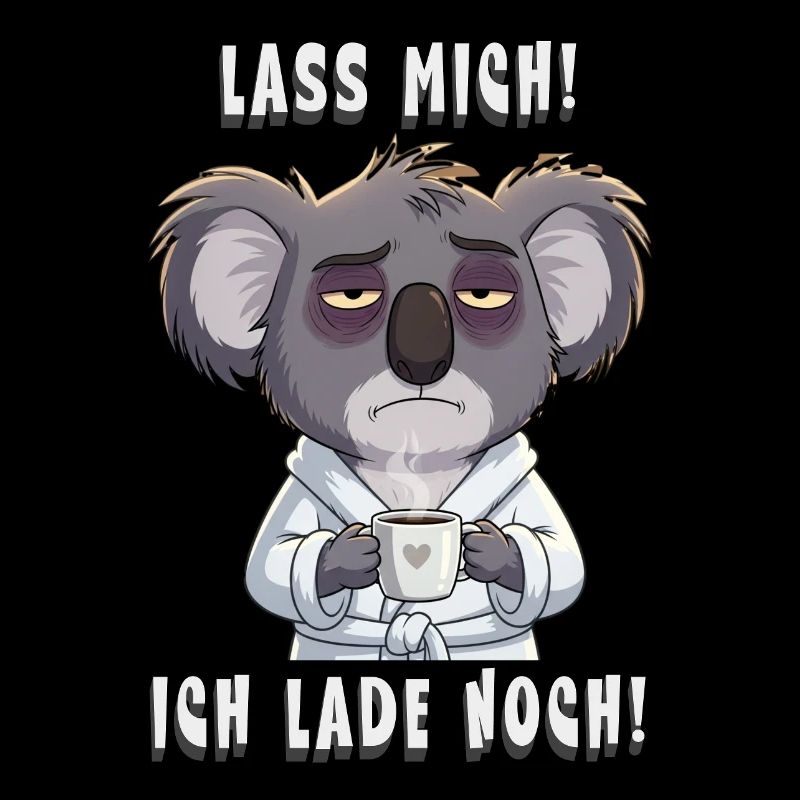 Lustiger Morgenmuffel Koala Kaffee Spruch