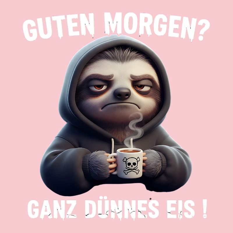 Grim Sloth with Coffee Saying Design