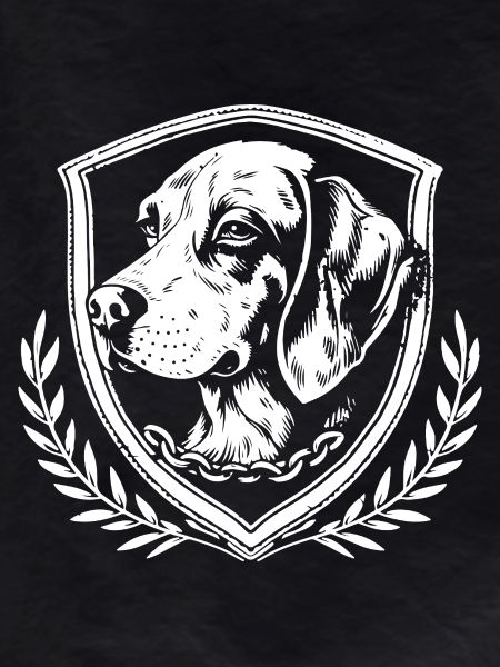 Dog emblem in shield