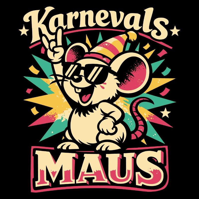 Karnevalsmaus Rock Musik Lustig Geschenk