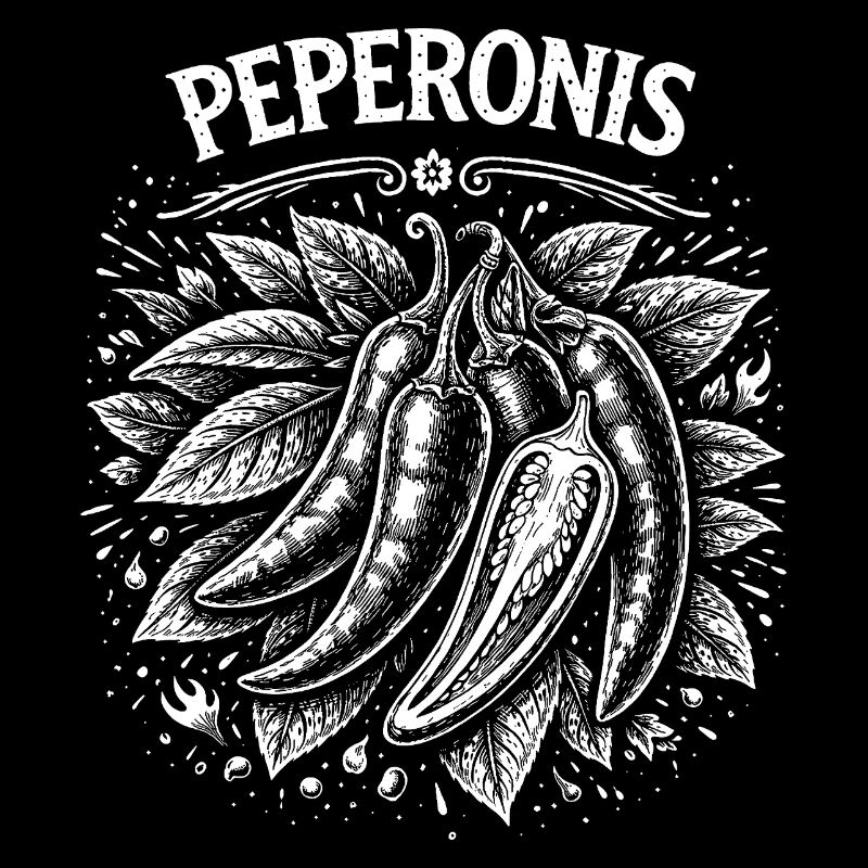 Chili pepperoni line art