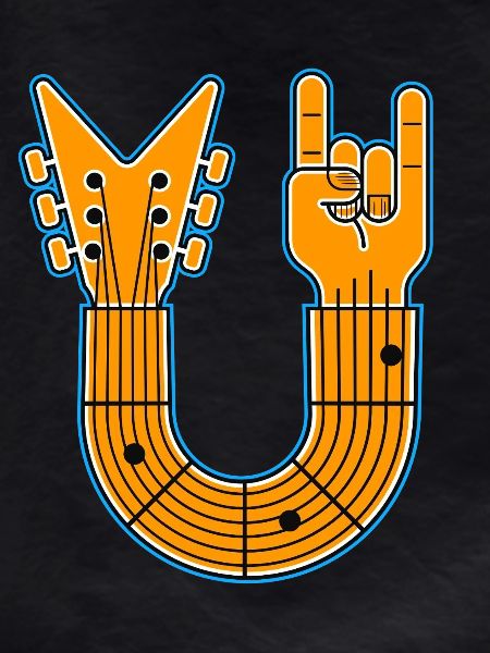 U-Shape Guitar & Rock Hand