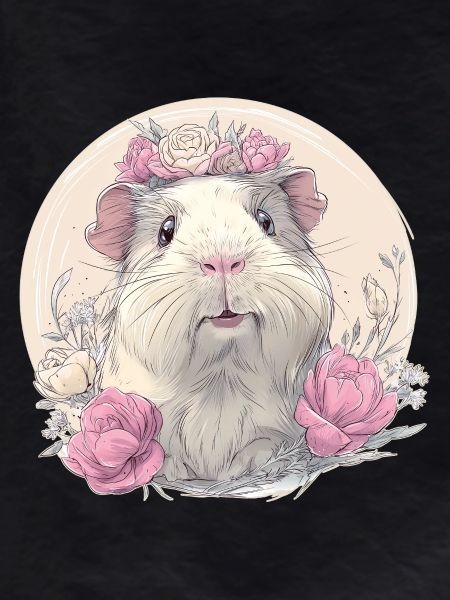 Guinea pig with flowers