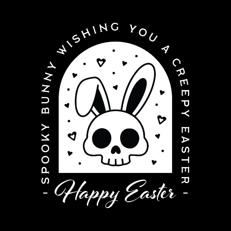 Creepy Happy Easter bunny skull gothic aesthetic
