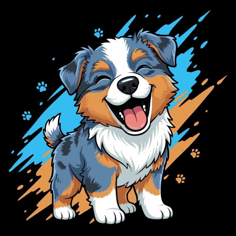 Ami chiot joyeux dans une touche de couleur