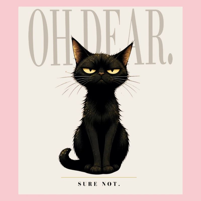 Décevant. – Dessin sarcastique du chat noir