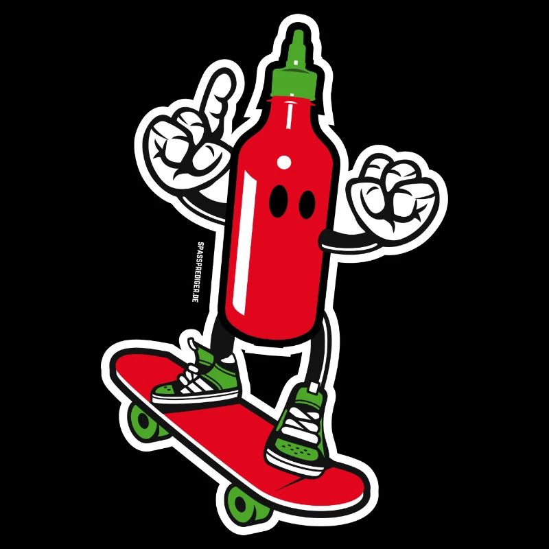 Chilisauce auf Skateboard