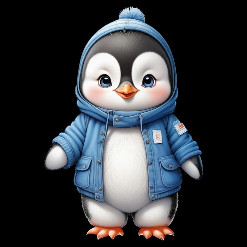 Hiver Mignon Pingouin Retour à l’école