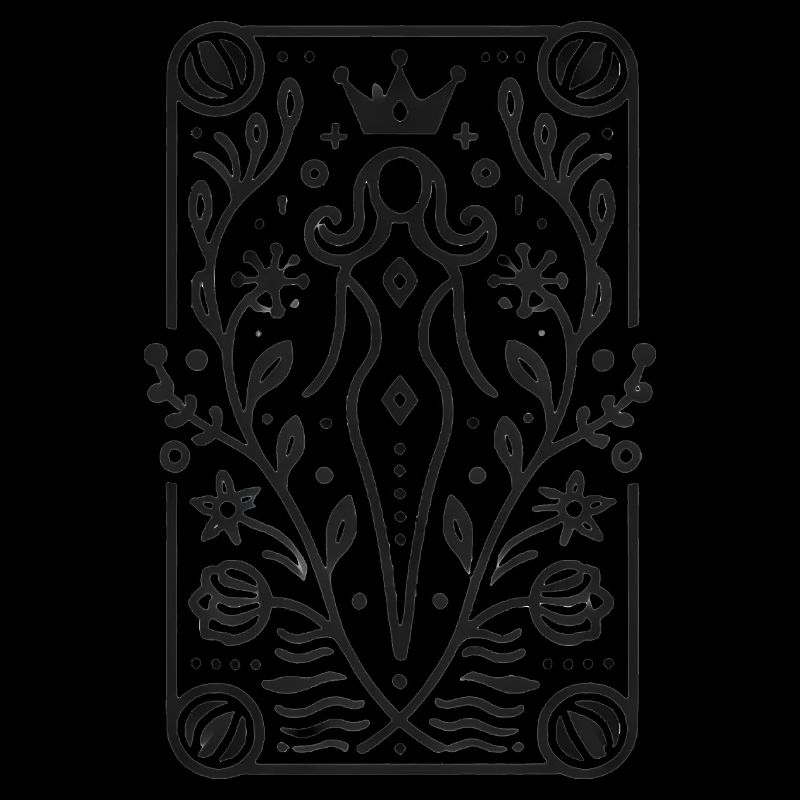 Elegant Empress Minimal Line Art