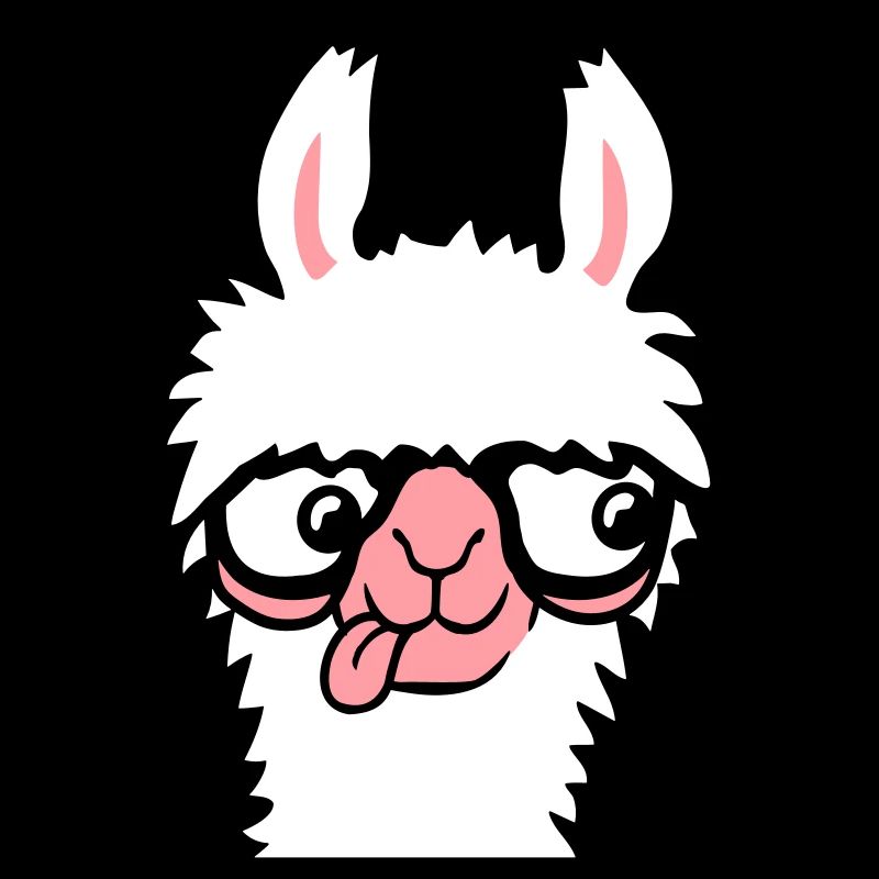 Llama Nerd Geek Lunettes à monture de corne Smart Funny Grimace