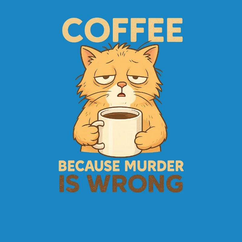 Müde Kaffe Katze - Coffee because murder is wrong