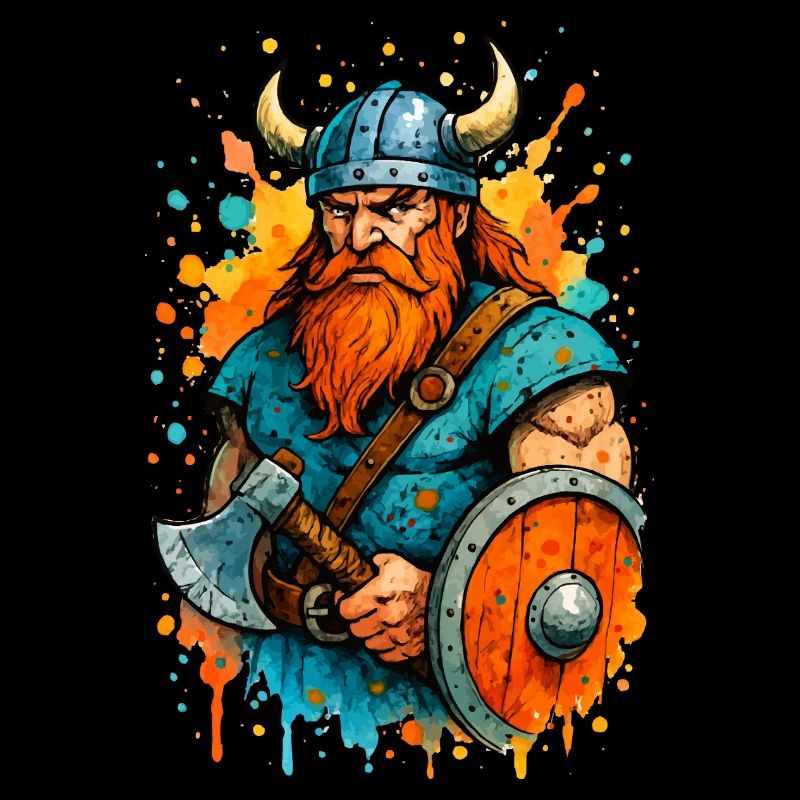 Bandes dessinées vikings éclaboussures de couleurs