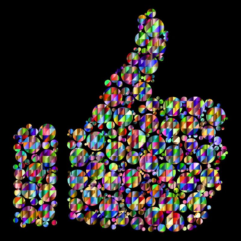 Rainbow colored thumb