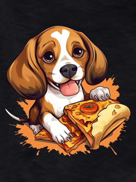 Pizza-loving beagle: irresistibly sweet