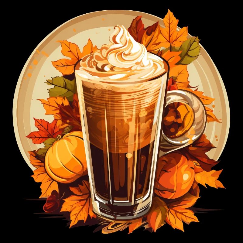 Autumnal iced coffee with pumpkin aroma