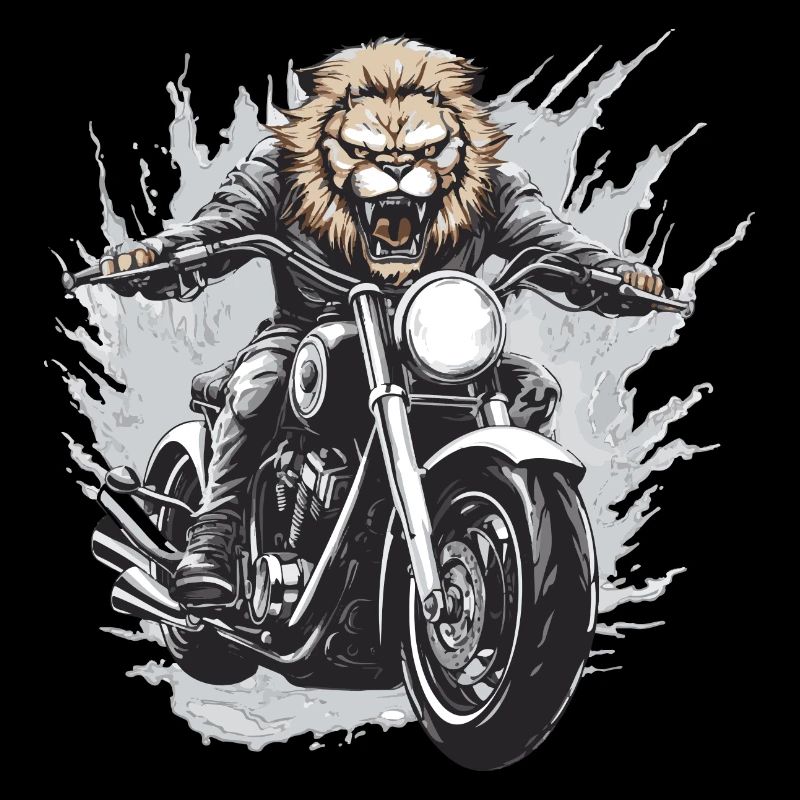 Motorrad Biker Löwe