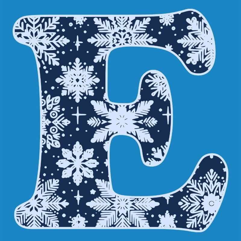 Lettre E Flocons de neige