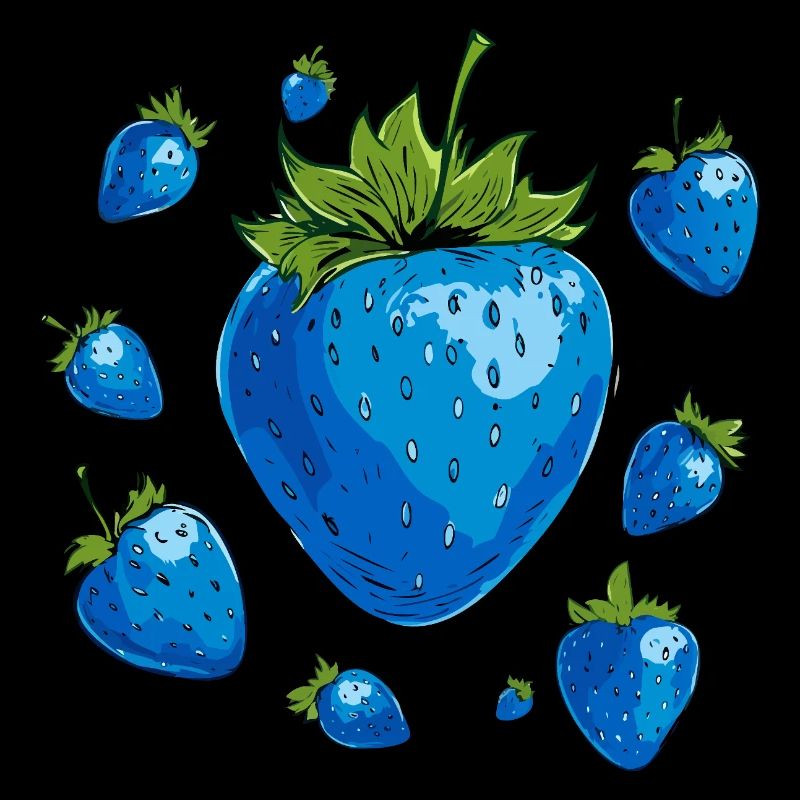 blaue erdbeeren,erdbeere,blaue erdbeere,illu