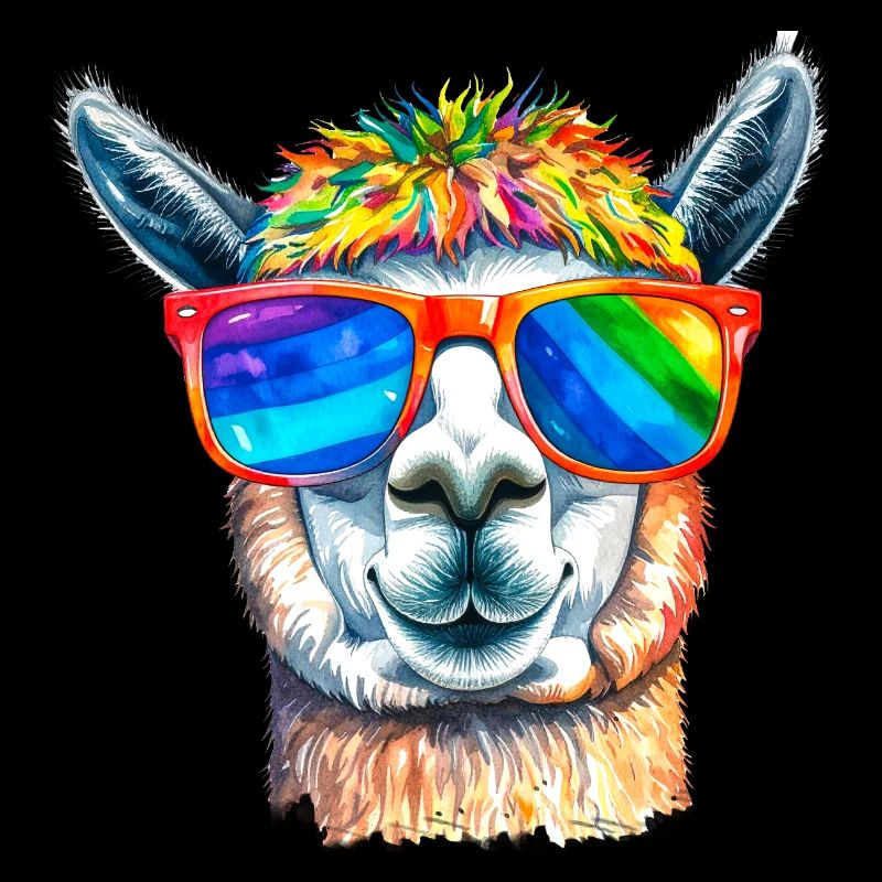 Alpaca, LGTB, rainbow, sunglasses, colorful