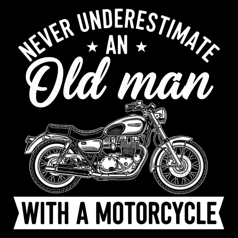 An old man with a motorcycle