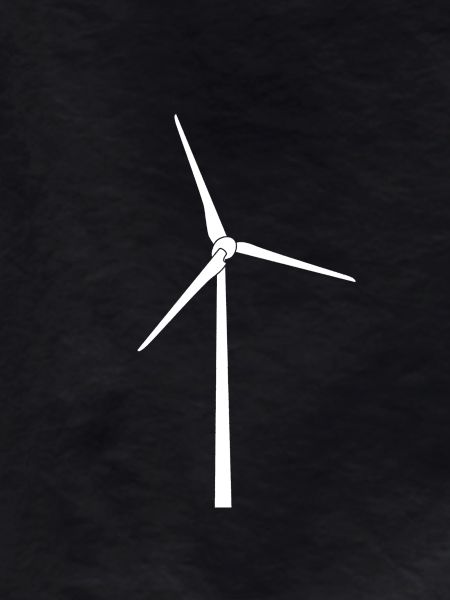 Wind Power Silhouette White