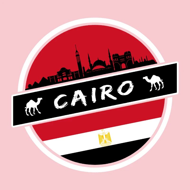 Conception du Caire en Egypte avec drapeau