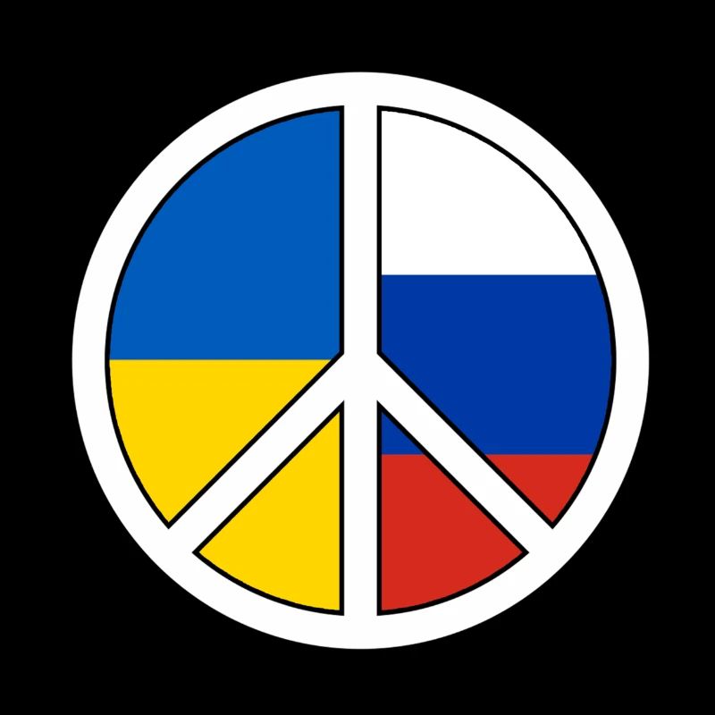 Peace symbol with color block pattern
