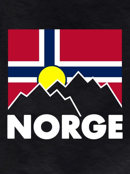 Norway flag with mountains