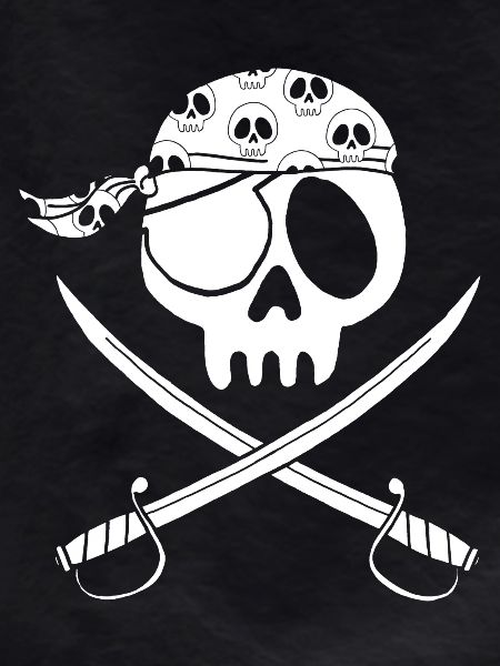 White pirate skull