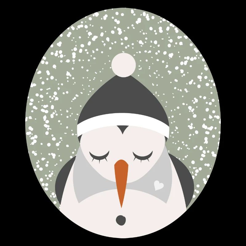cute snowman with cap and turnip nose