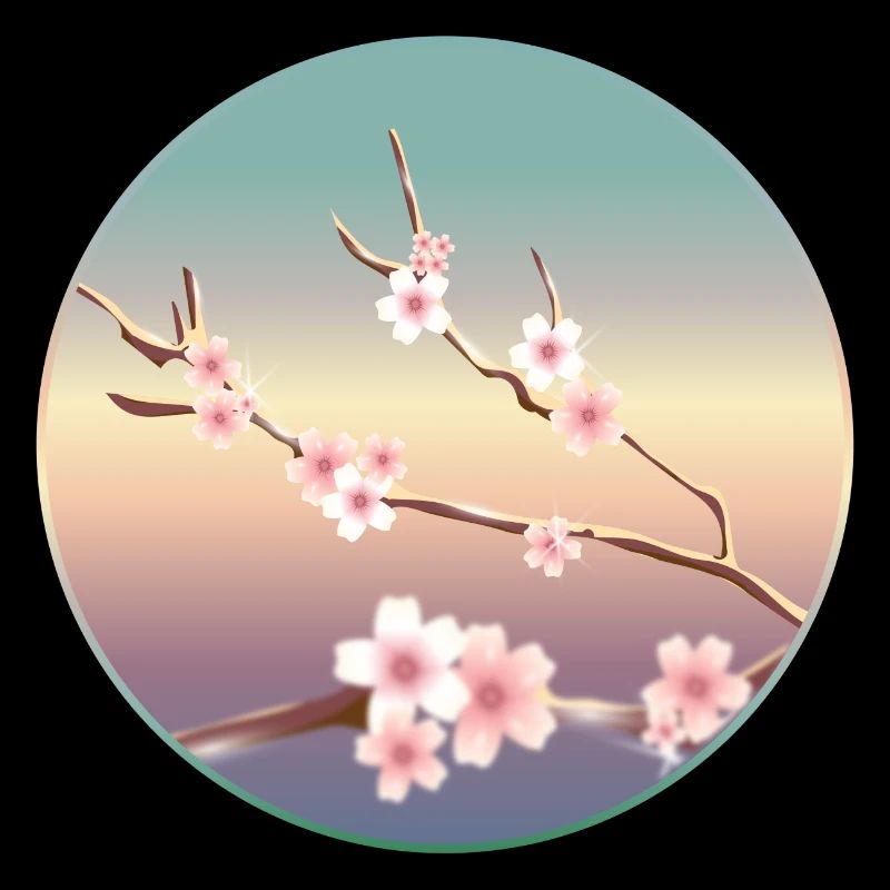delicate cherry blossoms on a branch in spring